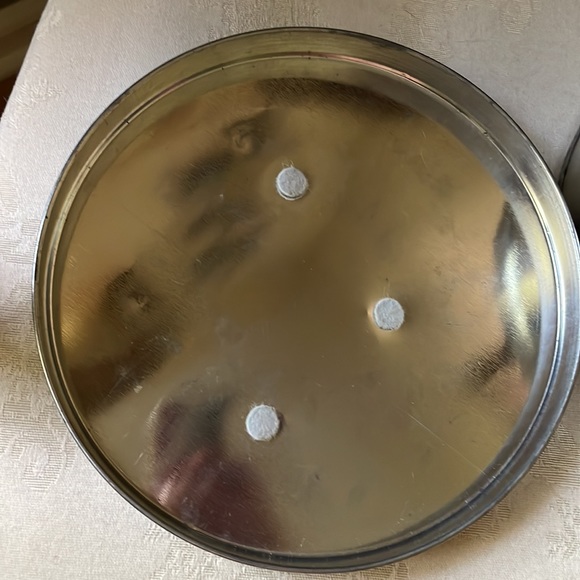 Beautiful vintage 1970s pewter Metzke Santa Clause cookie tin metalware - Picture 10 of 12